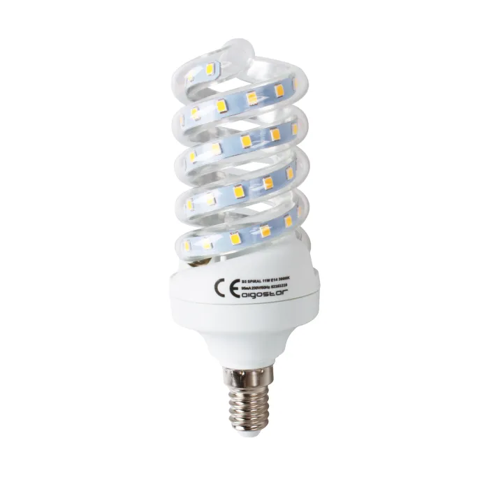 Pack 5 Bombilla de Espiral LED B5 11 W E14 - Aigostar, Fria 6400K