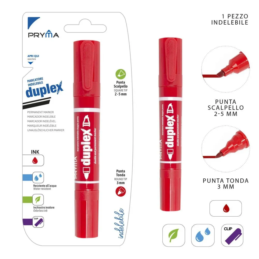 MARCADOR PERMANENTE CON PUNTA GRUESA 2-5/3MM ROJO Pryma