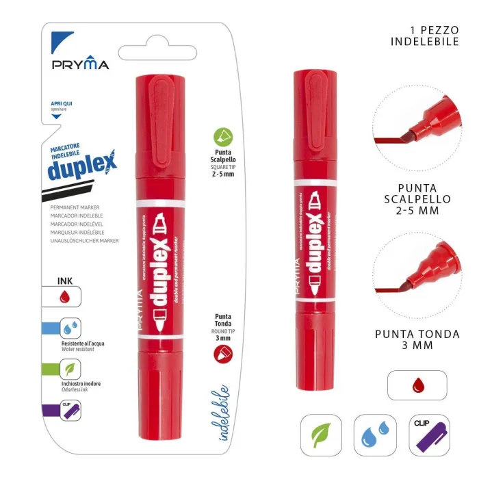 MARCADOR PERMANENTE CON PUNTA GRUESA 2-5/3MM ROJO Pryma