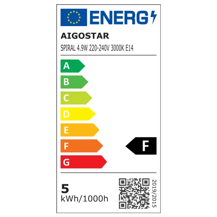 Bombilla de Espiral LED B5 4.9W E14 - AIGOSTAR