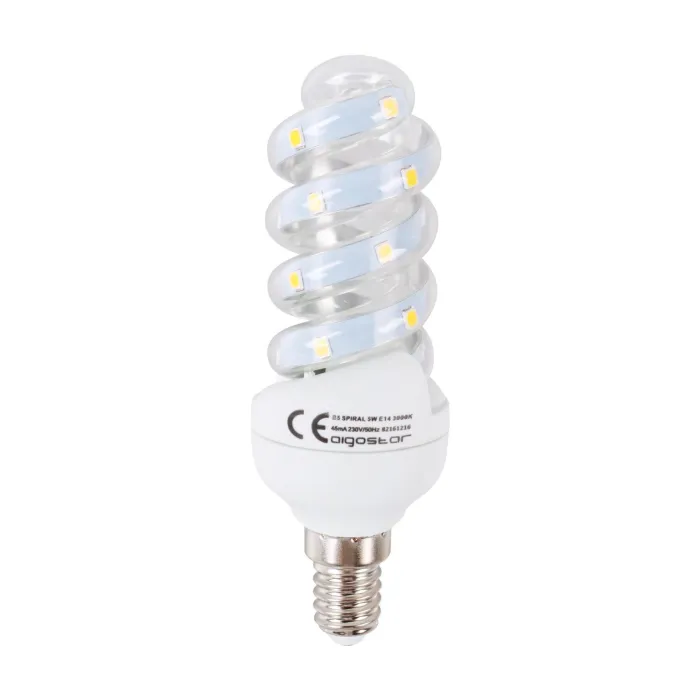 Pack 5 Bombilla de Espiral LED B5 4,9 W E14 - Aigostar, Fria 6500K