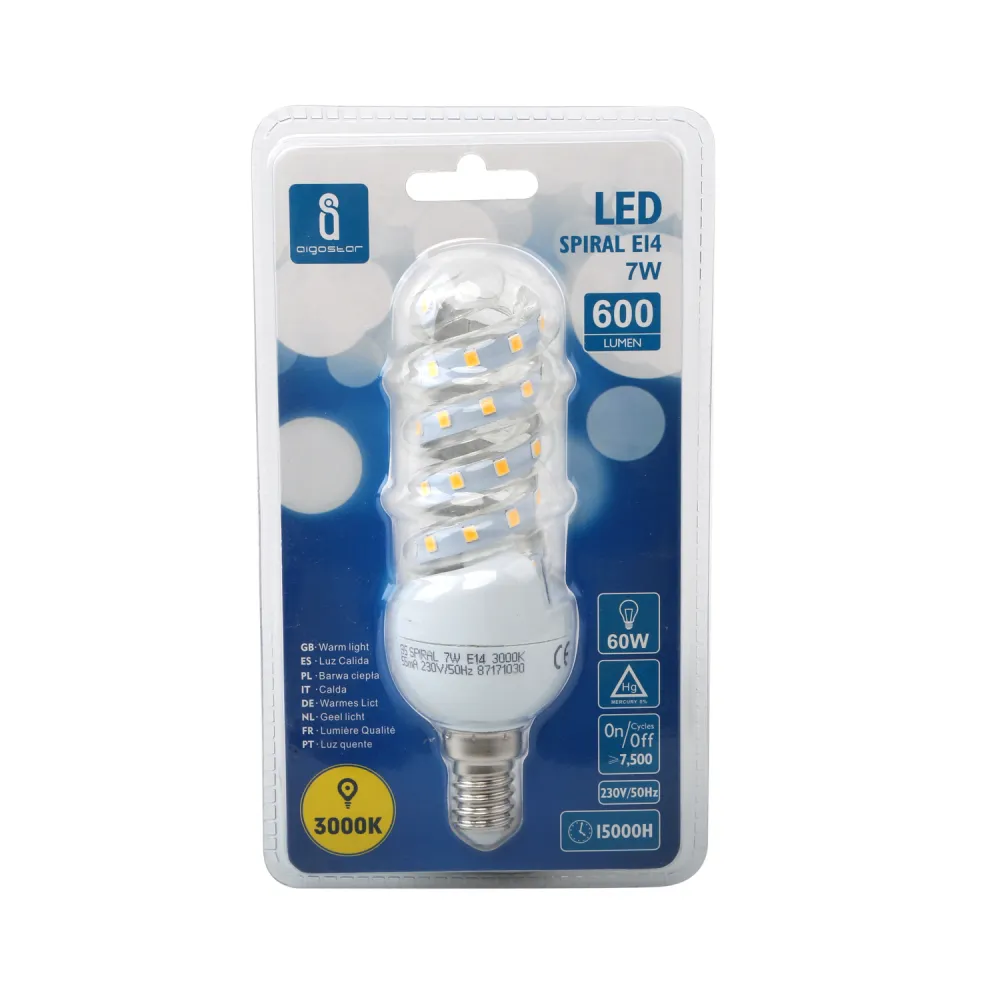 Bombilla de Espiral LED B5 7W E14 - AIGOSTAR