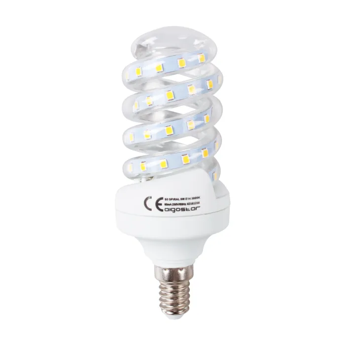 Pack 5 Bombilla de Espiral LED B5 9 W E14 - Aigostar, Fria 6400K