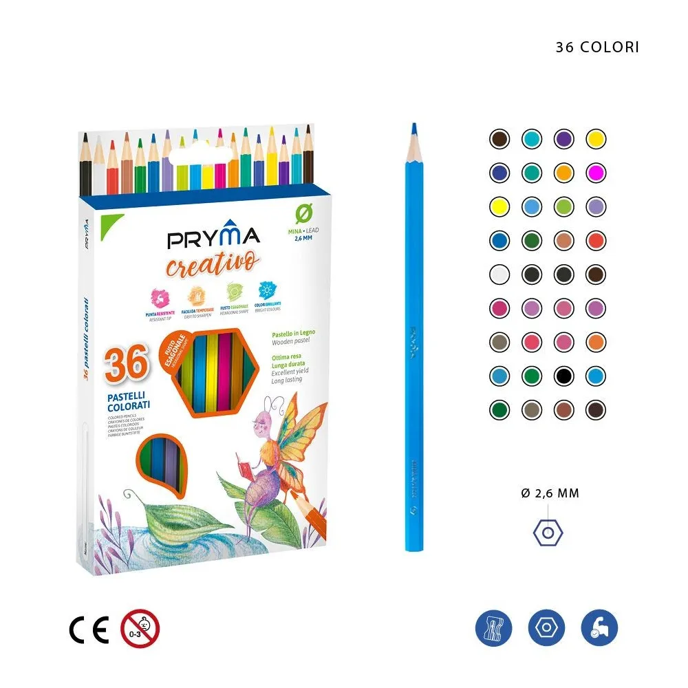 Lápices de Colores Creativo 36pz Expresión Colorida con Pryma
