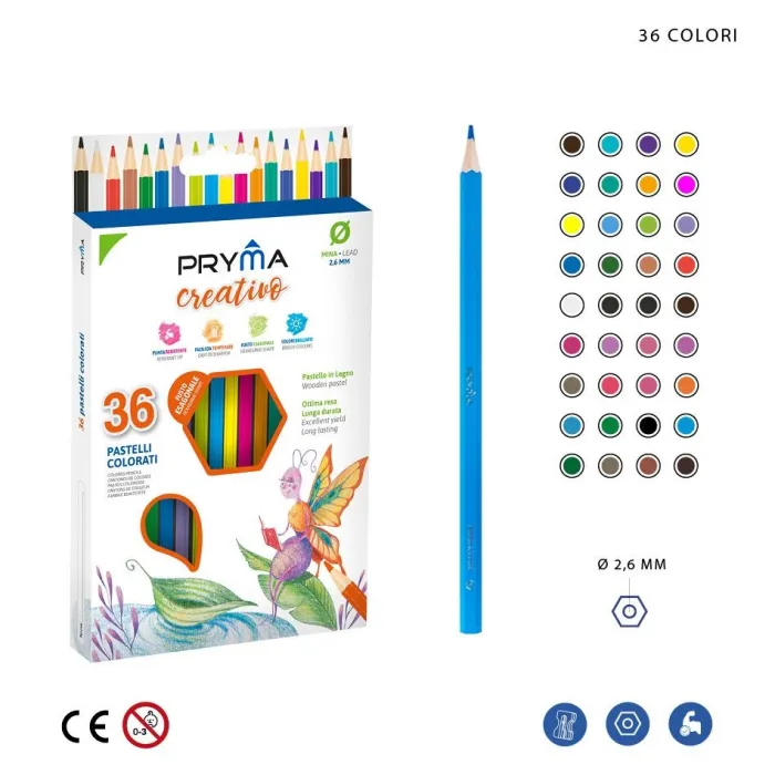 Lápices de Colores Creativo 36pz Expresión Colorida con Pryma