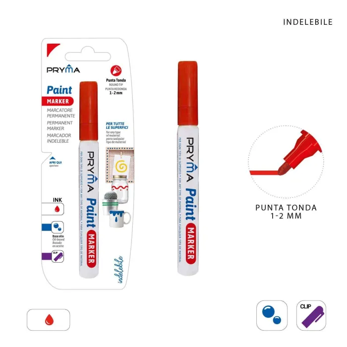 Rotulador de pintura rojo permanente de punta redonda de 1mm-2mm - ...