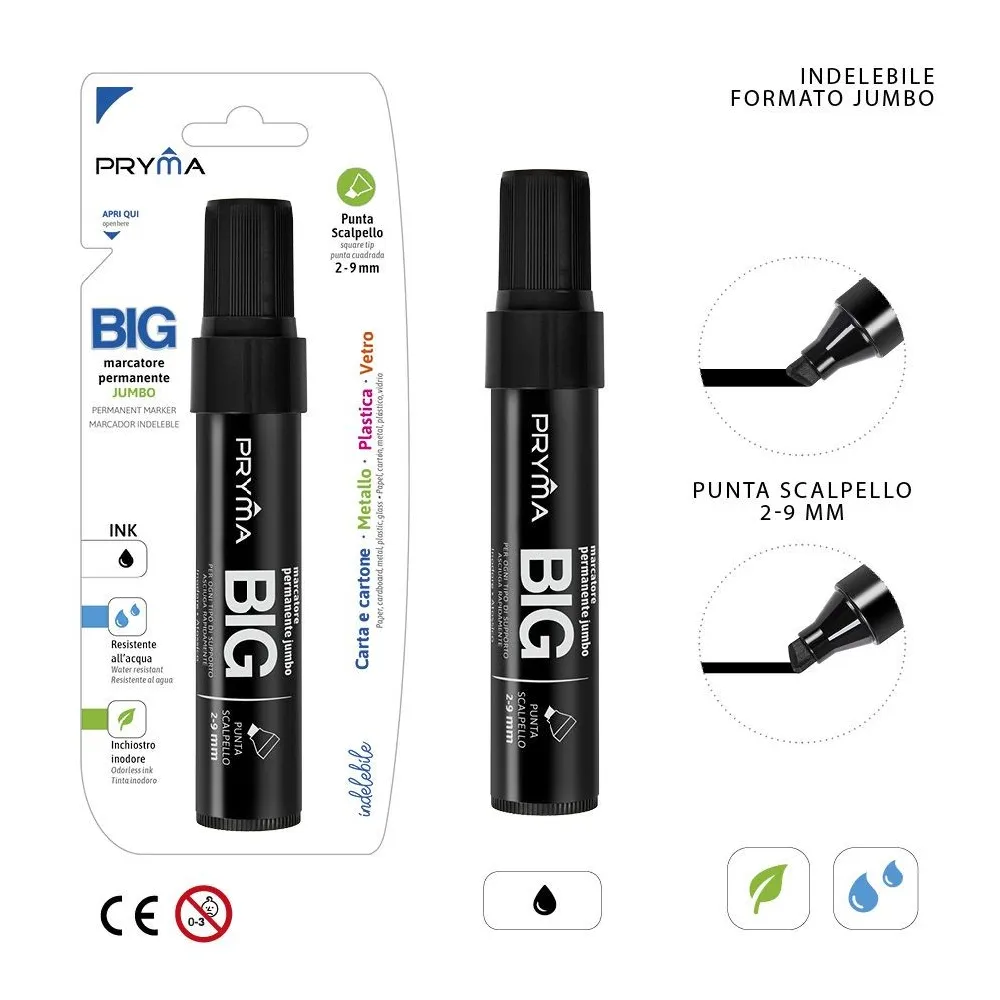 MARCADOR PERMANENTE CON PUNTA EXTRAGRUESA 9MM NEGRO