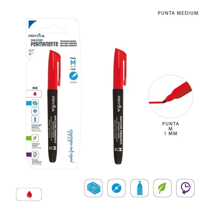 MARCADOR PERMANENTE CON PUNTA M 1PZ ROJO Pryma