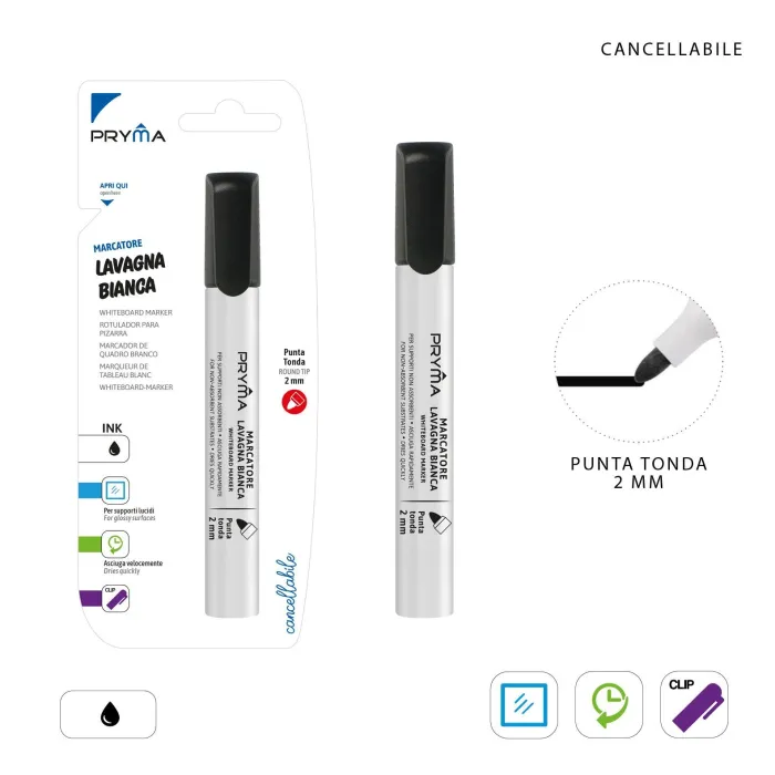 MARCADOR PARA PIZARRA BLANCA 2MM NEGRO