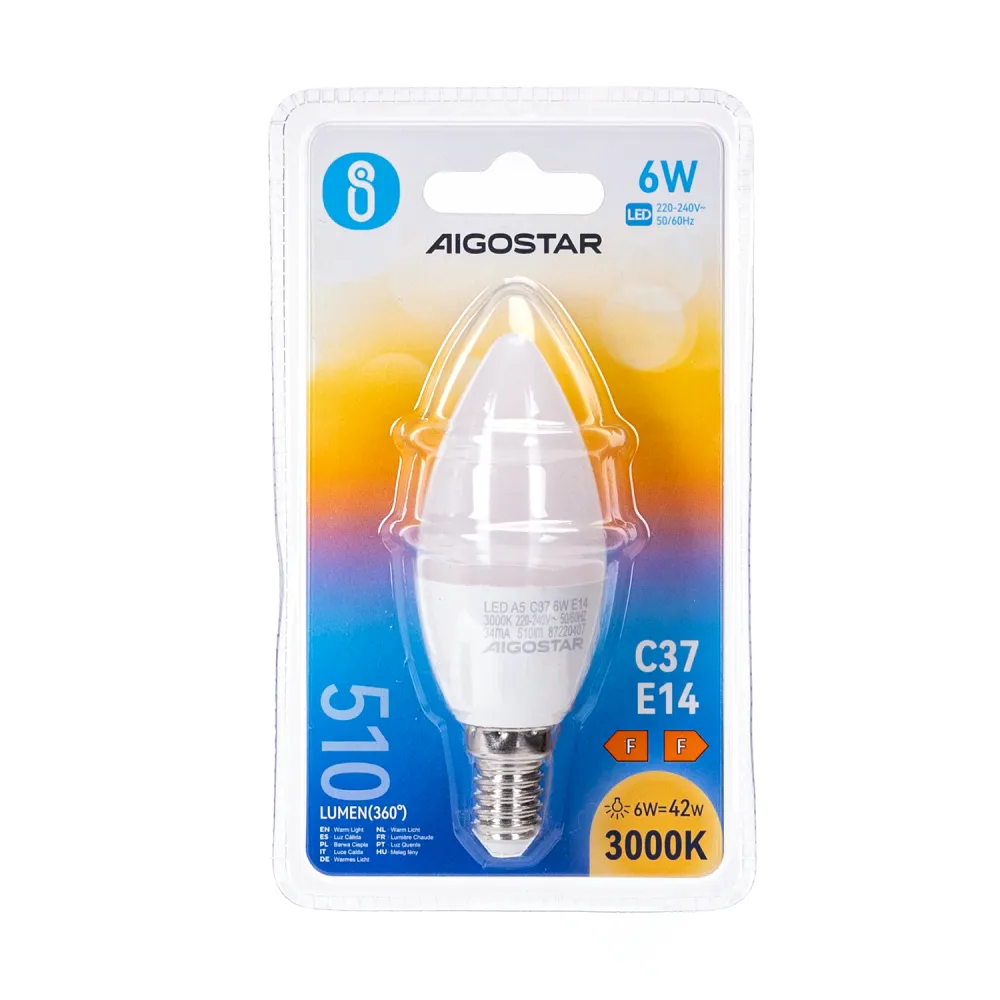 Bombilla LED A5 C37 6W E14 - AIGOSTAR