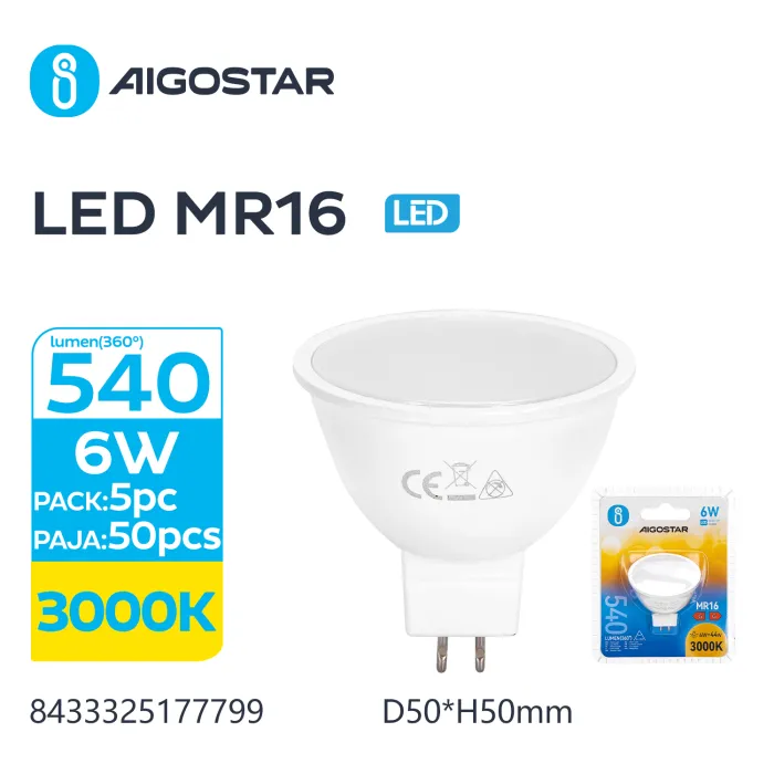 Bombilla LED A5 MR16 6W - AIGOSTAR