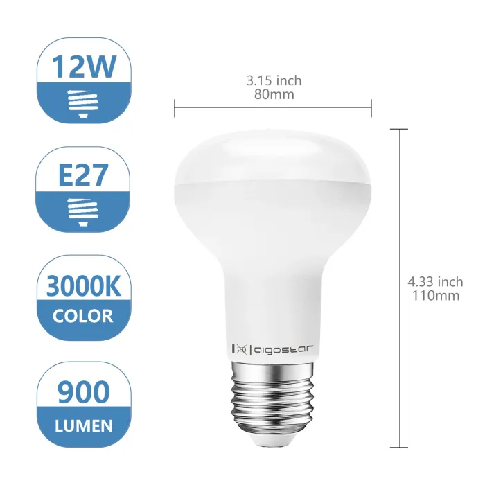 Bombilla LED A5 R80 12W E27 - AIGOSTAR