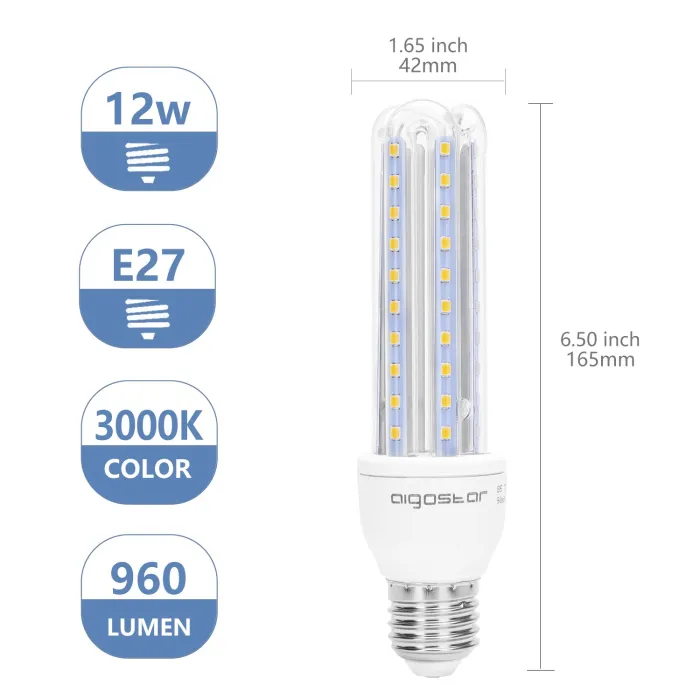 Bombilla LED B5 T3 3U 12W E27 - AIGOSTAR