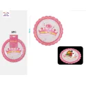 Pack de 8 Platos de Cartón Rosa con Diseño de Corona y Encaje PartyGO