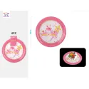 Pack de 6 Platos de Cartón Rosa con Diseño de Corona y Encaje PartyGO