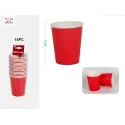 Pack 16 Vasos Cartón Rojo 9cm Perfectos para Fiestas PartyGO