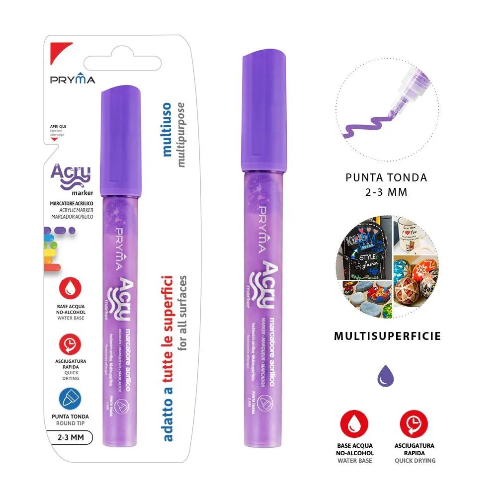 ROTULADOR REDONDO ACRILICO 2-3MM VIOLETA Pryma