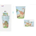 Pack 6 Vasos de carton de dinosaurio PartyGO