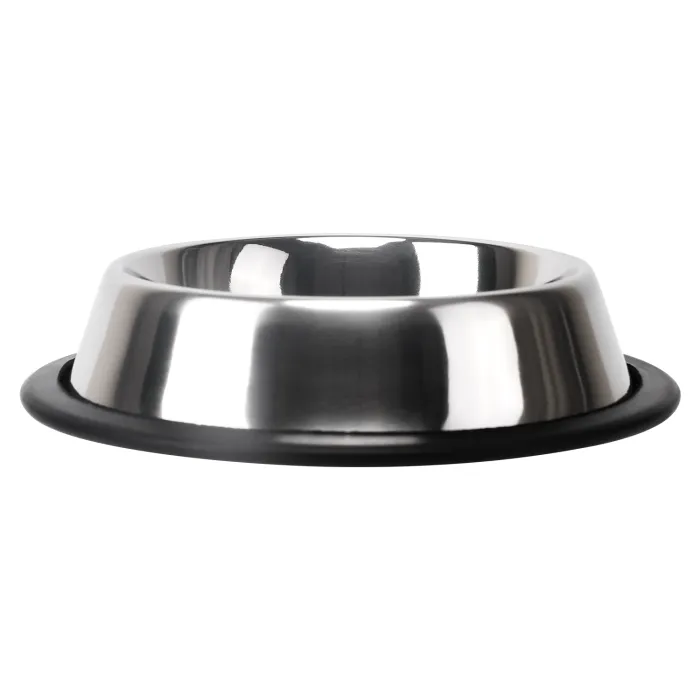 Comedero de acero inoxidable con base antideslizante para mascota - Nobleza, M