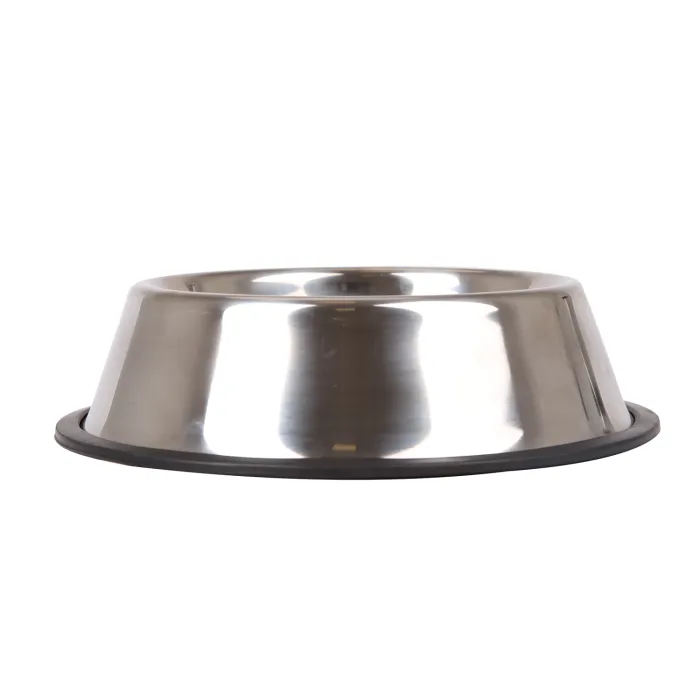 Comedero de acero inoxidable con base antideslizante para mascota - Nobleza, S