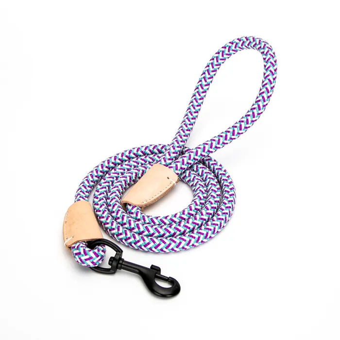 Correa de cuerda redonda para mascota - Nobleza, Morado, XL