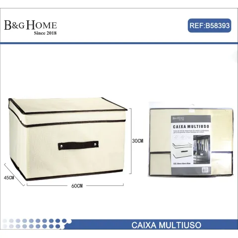 Caja de Almacenamiento de Tela con Tapa Multiusos - B&G HOME