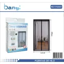 Mosquitera para Puerta - Poliéster Negro Resistente a los Rayos UV-...