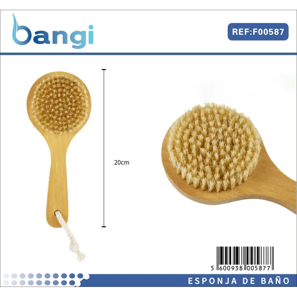 Cepillo para ducha de cerdas de jabalí de mango corto - B&G HOME