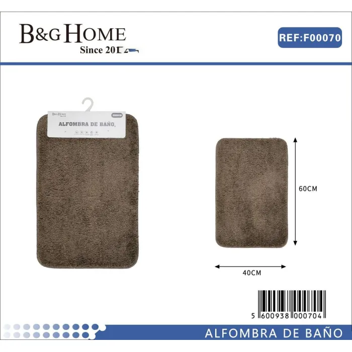 Alfombra de baño de microfibra marrón 40×60 cm- B&G HOME