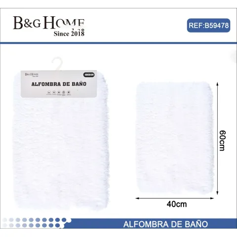 Alfombra de microfibra felpa en blanco 40x60 cm - B&G HOME