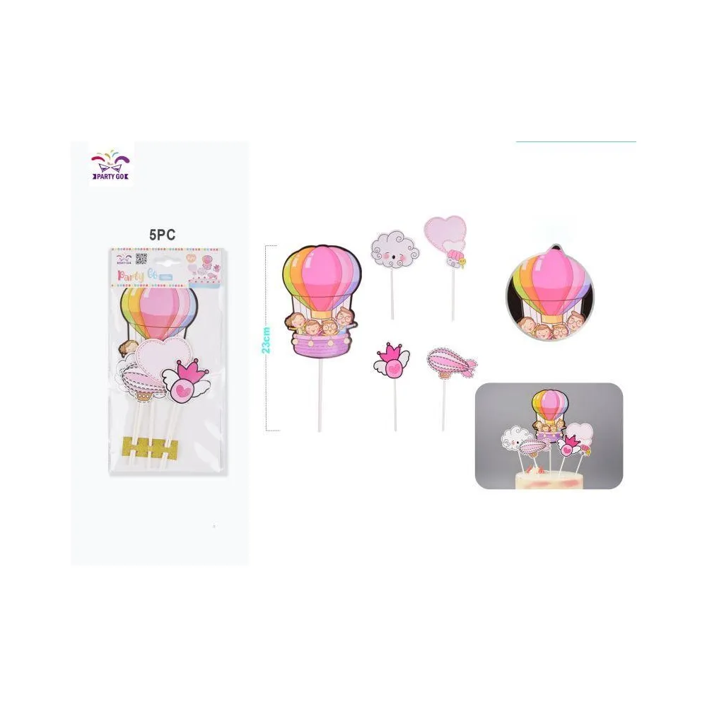 Decoración de pastel con forma de globo aerostático - PartyGO