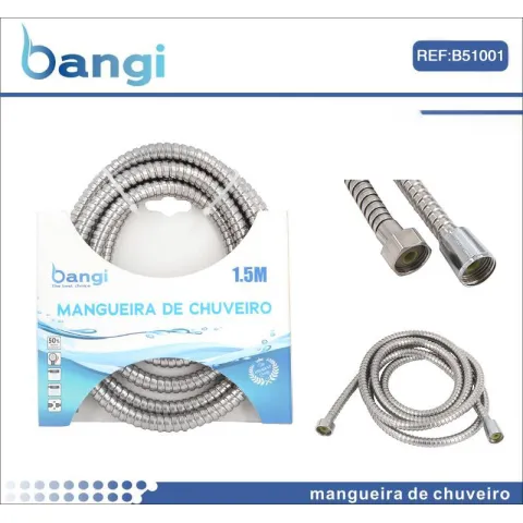 Manguera de Ducha Doble Gancho de Acero Inoxidable de 2 Metros - B&G HOME