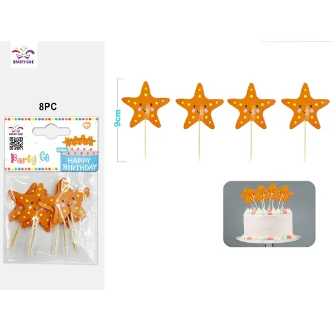 Decoración para pastel de estrella de mar naranja - PartyGO