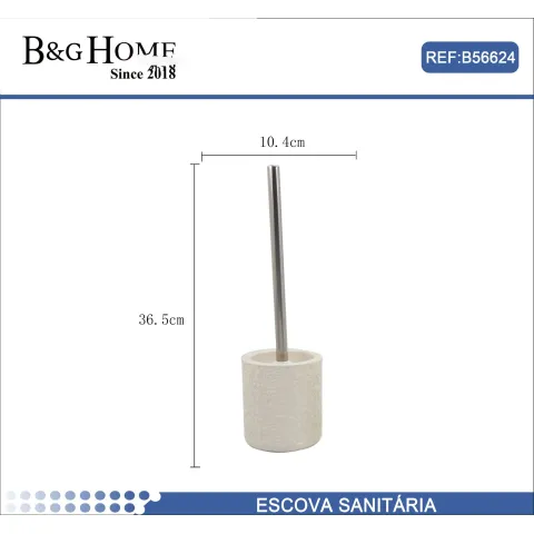 Escobilla de Baño con Soporte de Cerámica 10.4cmx36.5cm - B&G HOME