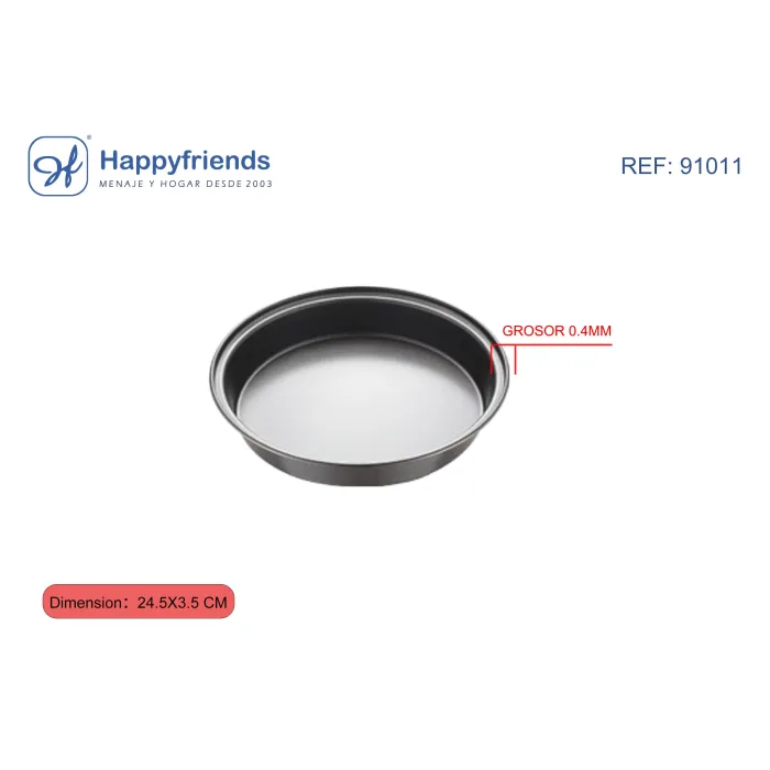 Molde Bizcocho Redondo 24.5x3.5cmx0.4mm - Happy Friend