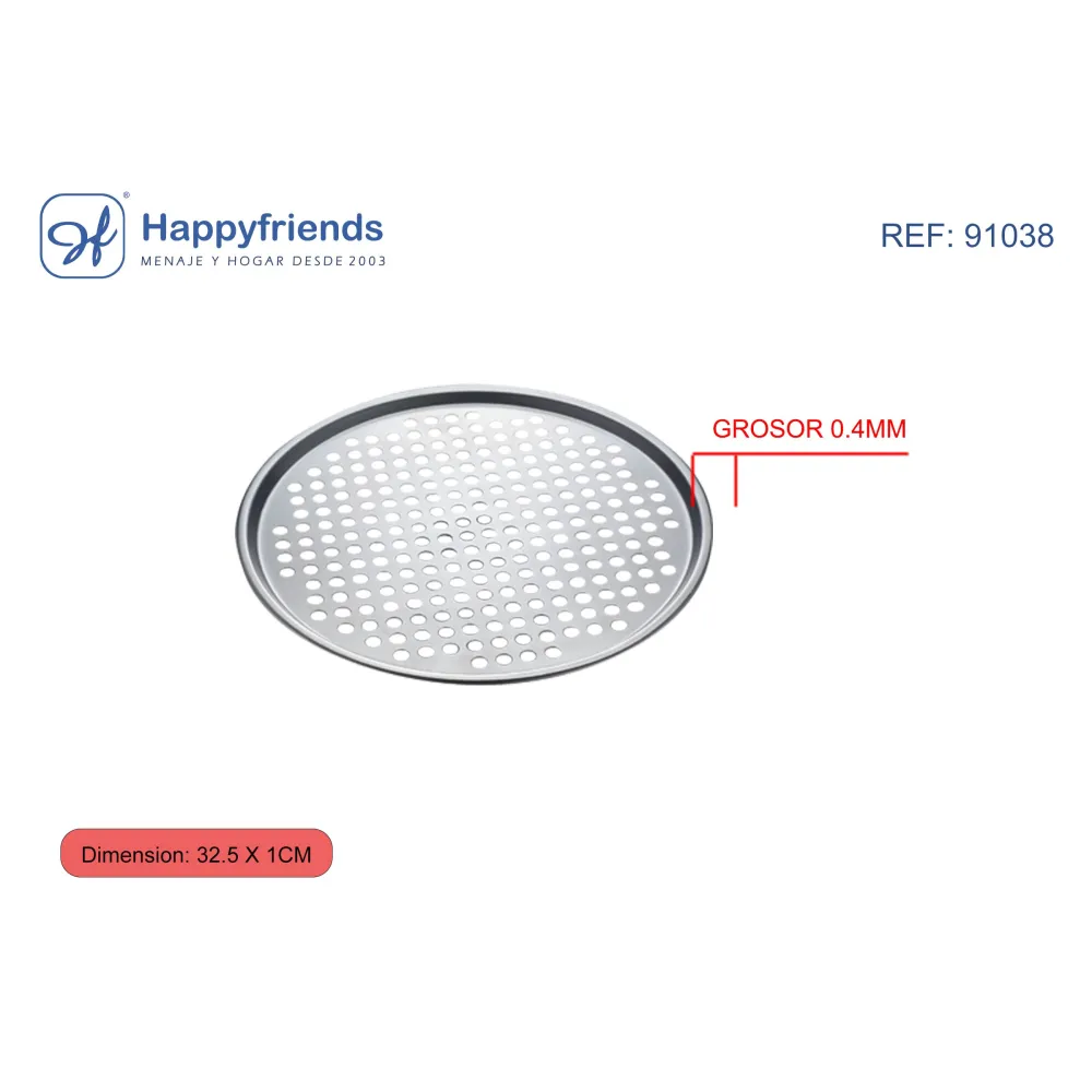 Molde Pizza con Agujeros 32.5x1.0 cm - Happy Friend
