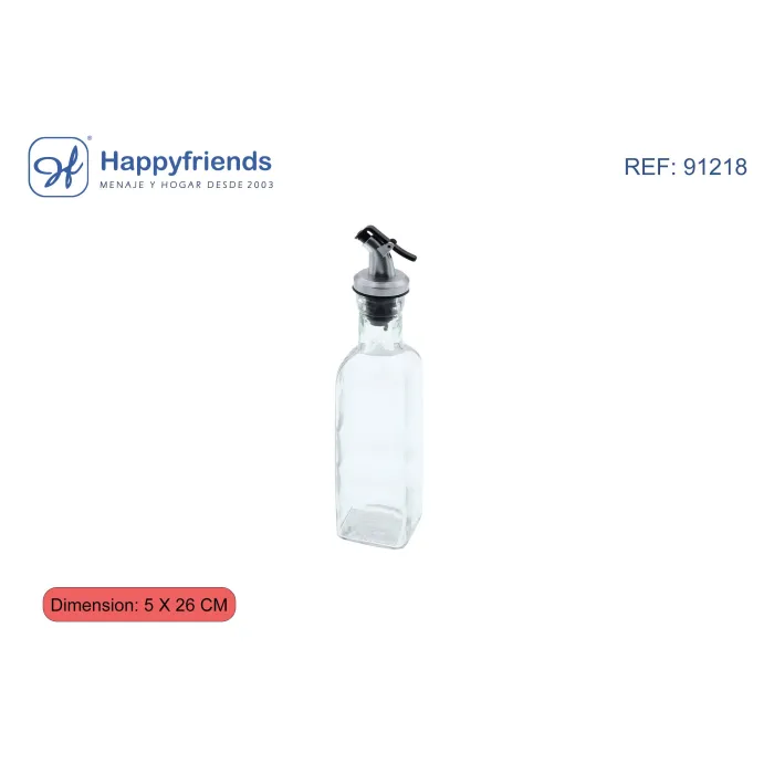 Botella Vidrio Boquilla Dispensa 260ml 5x26cm - Happy Friend