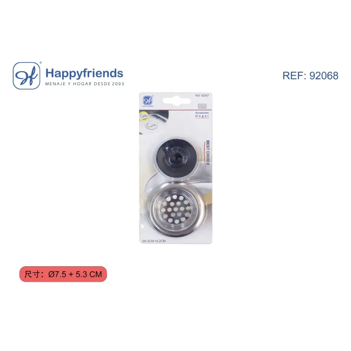 Tapón y Rejilla para Fregadero Ø7,5 plus5,3 cm - Happy Friend