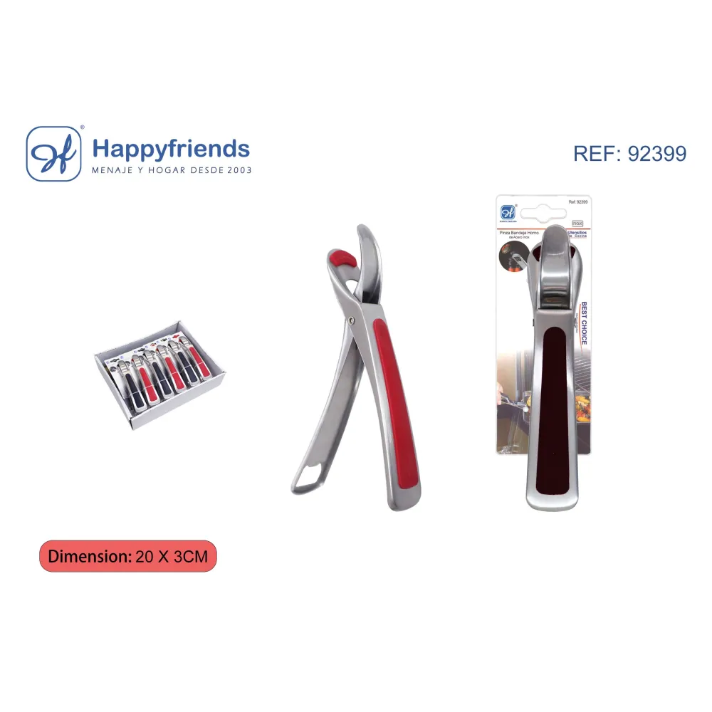 Pinza de Acero Inoxidable para Bandeja de Horno - Happy Friend: Seguridad y comodidad en tu cocina.