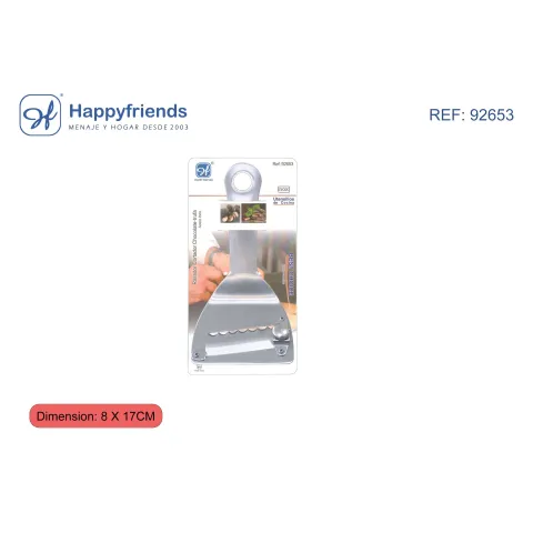 "Rallador Cortador de Chocolate-Trufa de Acero Happy Friend - Cocina con Lujo"
