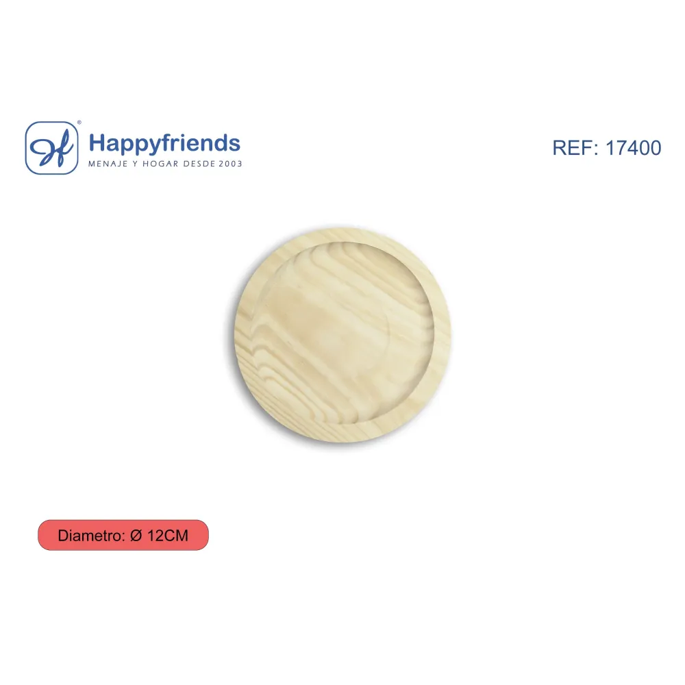 Plato Redondo Pulpo Madera - Happy Friend