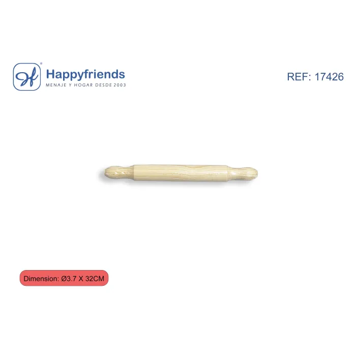 Rodillo de Madera Ø3.7cm * (32cm-37cm) - Happy Friend