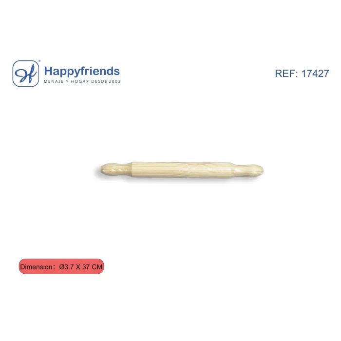 Rodillo de Madera Ø3,7 cm * (32 cm-37 cm) - Happy Friend, 37 cm