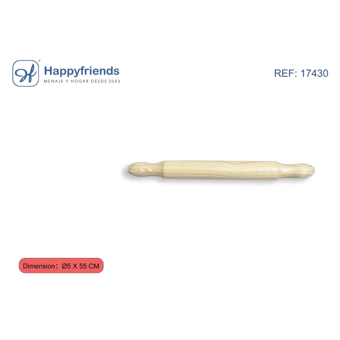 Rodillo de Madera Ø5 cm - Happy Friend, 55 cm