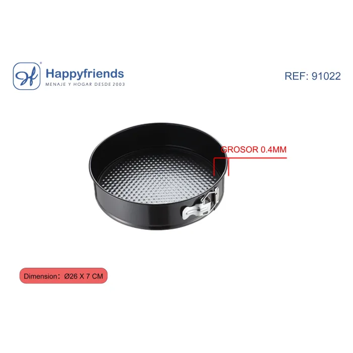 Molde Para Horno Redondo desmontable - Happy Friend, 26 × 7 cm
