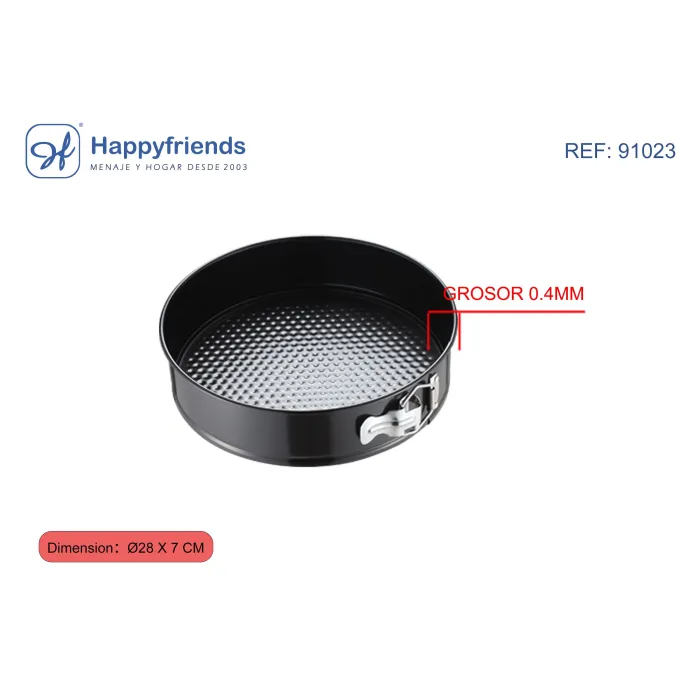 Molde Para Horno Redondo desmontable - Happy Friend, 28 × 7 cm