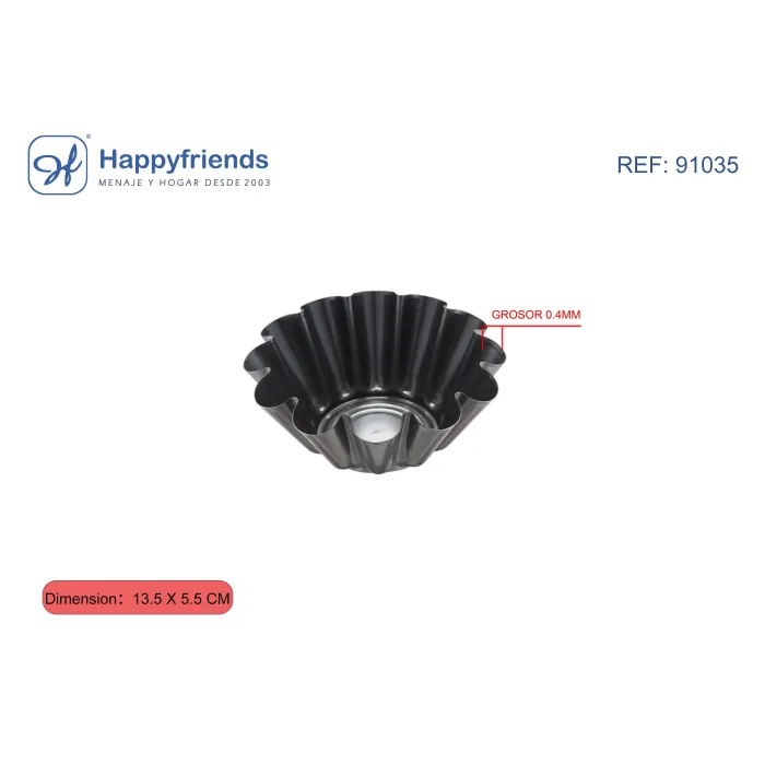 Molde Rizado Flan - Happy Friend, 13,5 × 5,5 cm