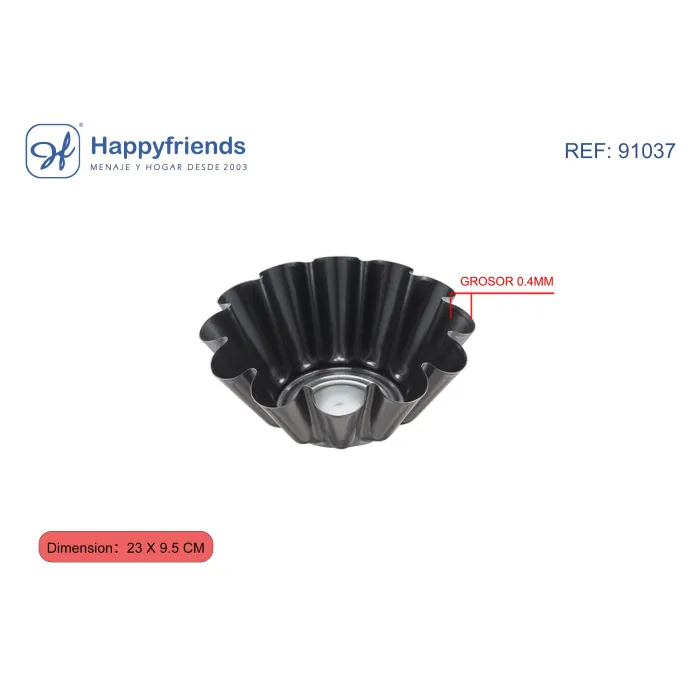 Molde Rizado Flan - Happy Friend, 23 × 9,5 cm