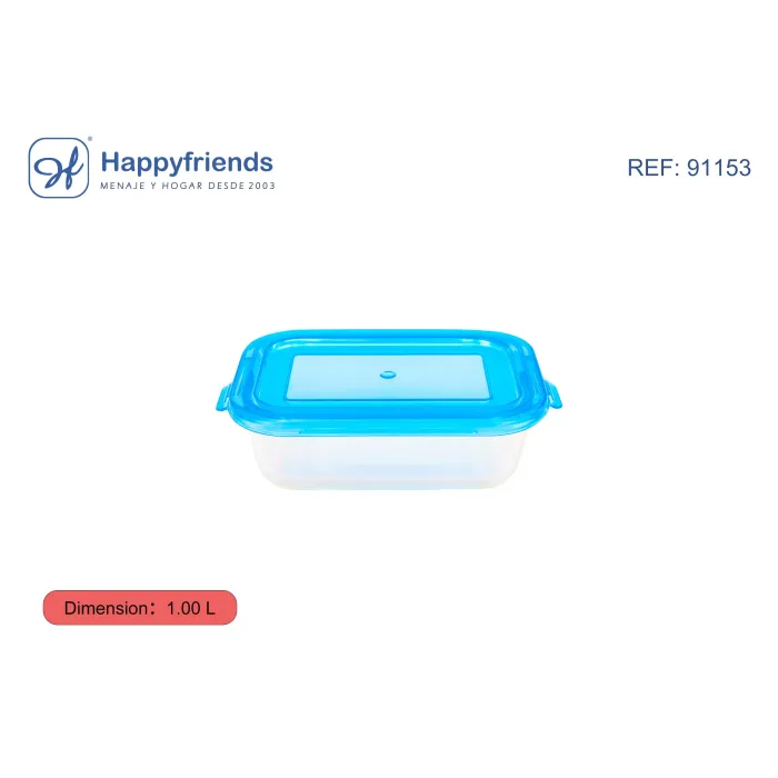Fiambrera Rectangular - Happy Friend, 1L
