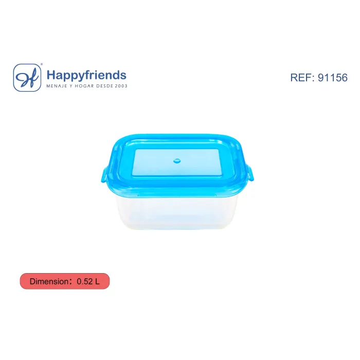 Fiambrera Cuadrada - Happy Friend, 520 ml